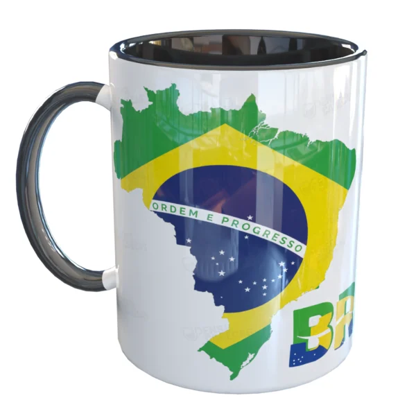 Caneca Brasil Turismo Bandeira Brasileira
