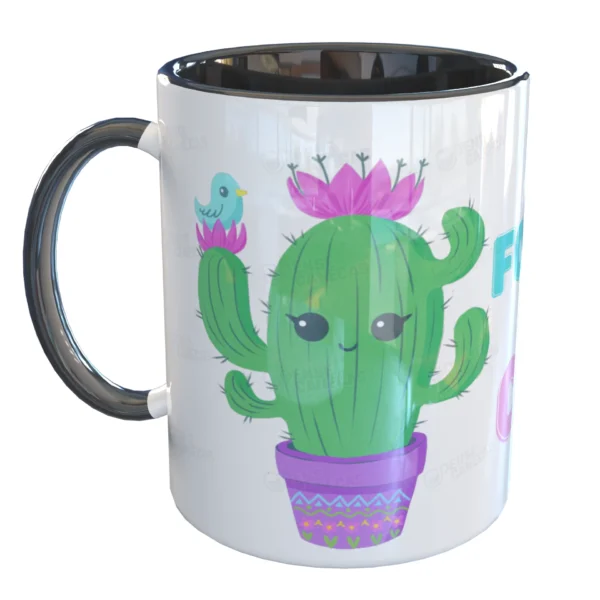 Caneca Divertida Cacto Fofa Feminino