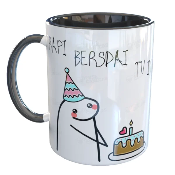 Caneca Meme Flork Feliz Aniversário