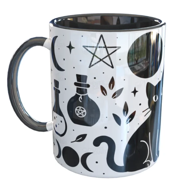 Caneca Witch Gatinho Wicca Gato