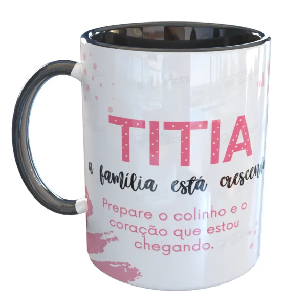 Caneca Gravidez Revelação Titia Tia